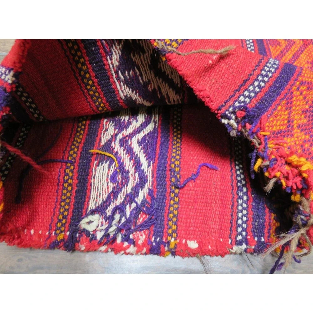 Handwoven Thick Wool Tapestry Large Pillow Cover Unfinished Edge‎ Oaxaca Mexico